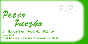 peter puczko business card